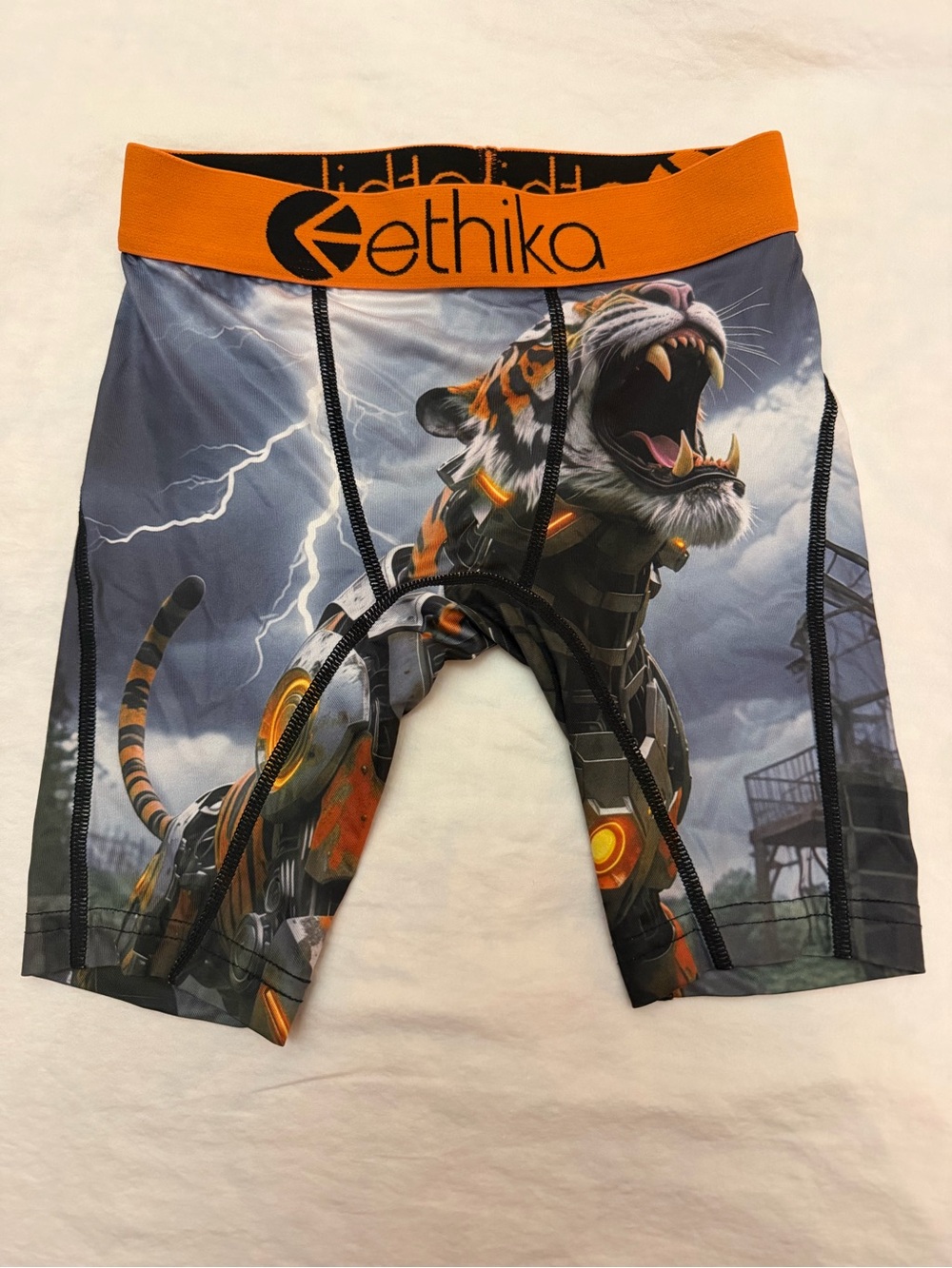 Ethika Orange & Gray Tiger Graphic Performance Shorts